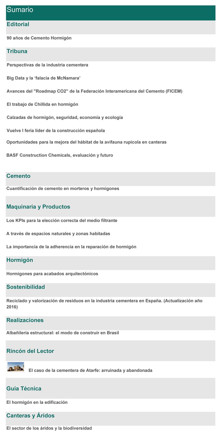 SUMARIO CEMENTOS