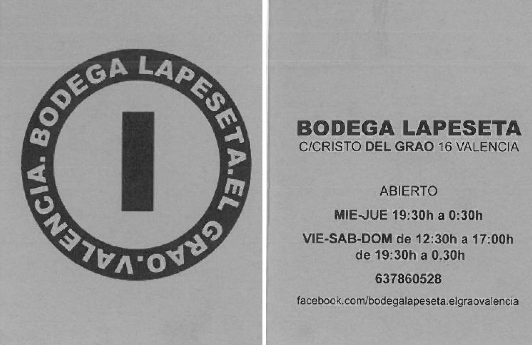 bodega lapeseta el Cabañal