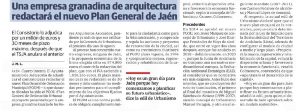 JAÉN adjudicación PGOM