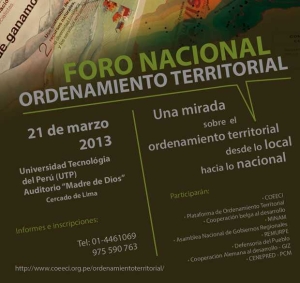 DCC PARTICIPARÁ EN EL FORO: “Una mirada sobre el ordenamiento territorial desde lo local hacia lo nacional”